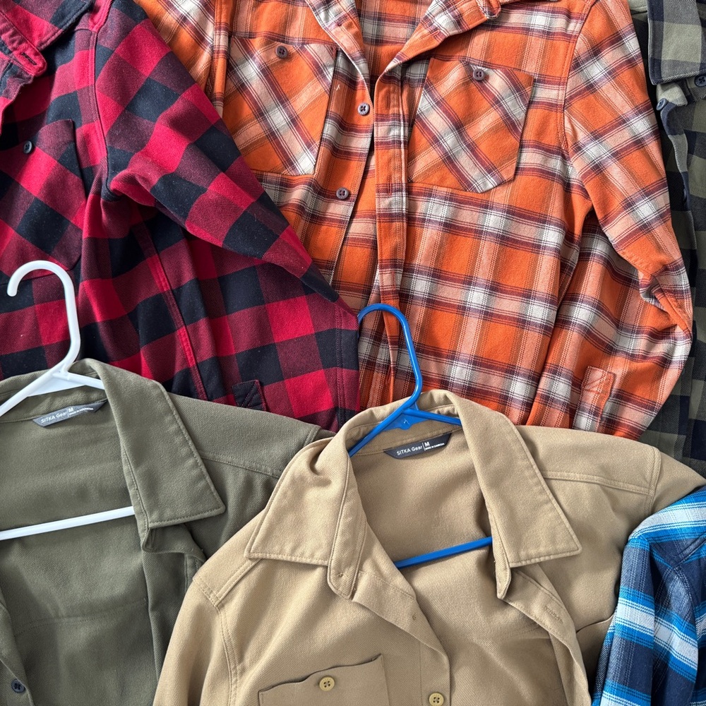 Sitka Medium-Plaid and Solid Button-Up Shirt Coll… - image 3